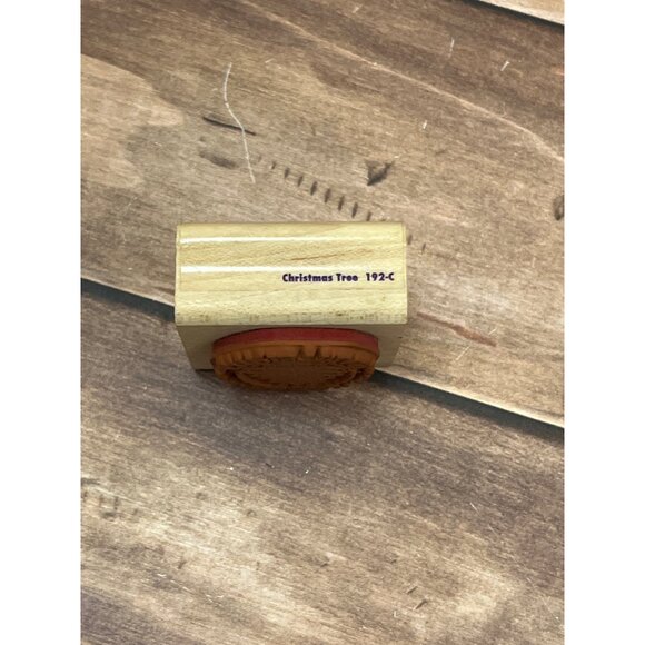 RUBBER STAMPEDE 192-C CHRISTMAS TREE WOOD MOUNTED RUBBER STAMP - Picture 2 of 6